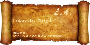 Lebovits Abigél névjegykártya